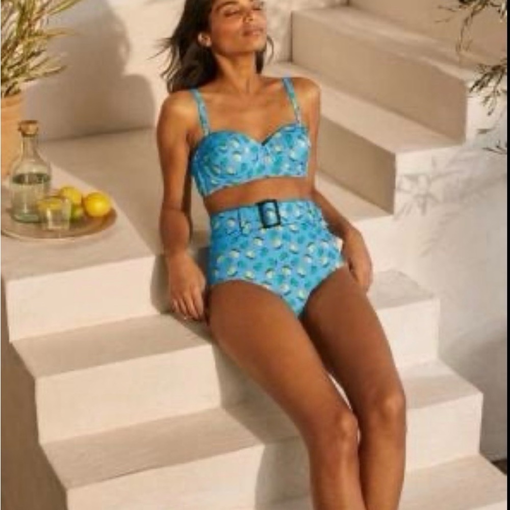 Boden Lemon Print Bikini Set